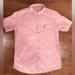 Zara Men’s Light Pink Short-Sleeve Button-Down Shirt